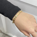 Stainless Steel Bangle Bracelet CZ Plated Woman Jewelry
