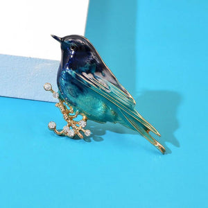 Enamel Bird Brooch Pins Rhinestone Animal Brooches Unisex Jewelry Gift