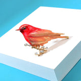 Enamel Bird Brooch Pins Rhinestone Animal Brooches Unisex Jewelry Gift