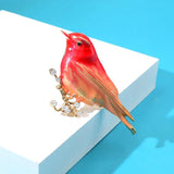Enamel Bird Brooch Pins Rhinestone Animal Brooches Unisex Jewelry Gift