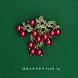 Enamel Floral Leaf Lily of The Valley Brooch Pin