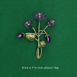 Enamel Floral Leaf Lily of The Valley Brooch Pin