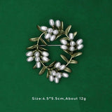 Enamel Floral Leaf Lily of The Valley Brooch Pin