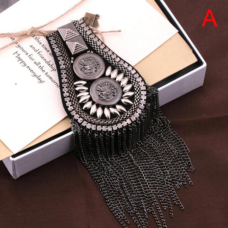 Tassel Chain Shoulder Board Badges Epaulet Epaulette Military Pin Brooch