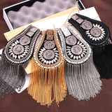 Tassel Chain Shoulder Board Badges Epaulet Epaulette Military Pin Brooch
