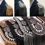 Tassel Chain Shoulder Board Badges Epaulet Epaulette Military Pin Brooch