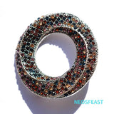 Rhinestone Circle Brooch for Women Round Breast Pin Corsage Wedding