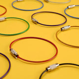 10Pcs Stainless Steel Carabiner Key Holder Keyrings Cable Rope Key Chain