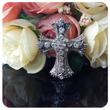 Crystal Cross Brooch Christian Jesus Jewelry