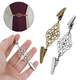 Cardigan Clip Cape Shawl Sweater Collar Duck Clip Pearl Rhinestones Brooch Pin