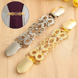 Cardigan Clip Cape Shawl Sweater Collar Duck Clip Pearl Rhinestones Brooch Pin