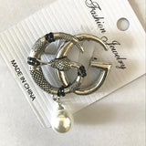 Dragonfly Brooch Enamel Rhinestone Lapel Pin Metal Insect Brooch