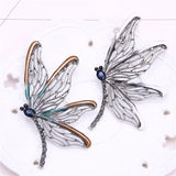 Dragonfly Brooch Enamel Rhinestone Lapel Pin Metal Insect Brooch