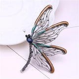 Dragonfly Brooch Enamel Rhinestone Lapel Pin Metal Insect Brooch