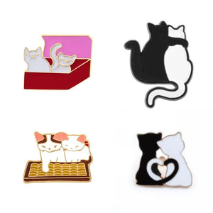 Cartoon Animals Pins Set Funny Pencils Sleepy Bug Brooches Jackets Badges