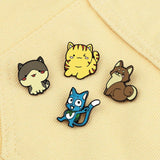 Cartoon Animals Pins Set Funny Pencils Sleepy Bug Brooches Jackets Badges