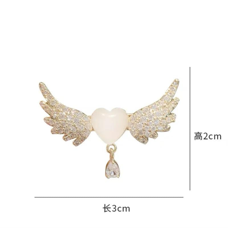 Love Angel Wings Wing Brooch Corsage Zircon Suit Accessories