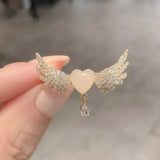 Love Angel Wings Wing Brooch Corsage Zircon Suit Accessories
