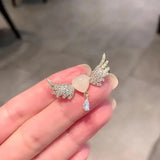 Love Angel Wings Wing Brooch Corsage Zircon Suit Accessories