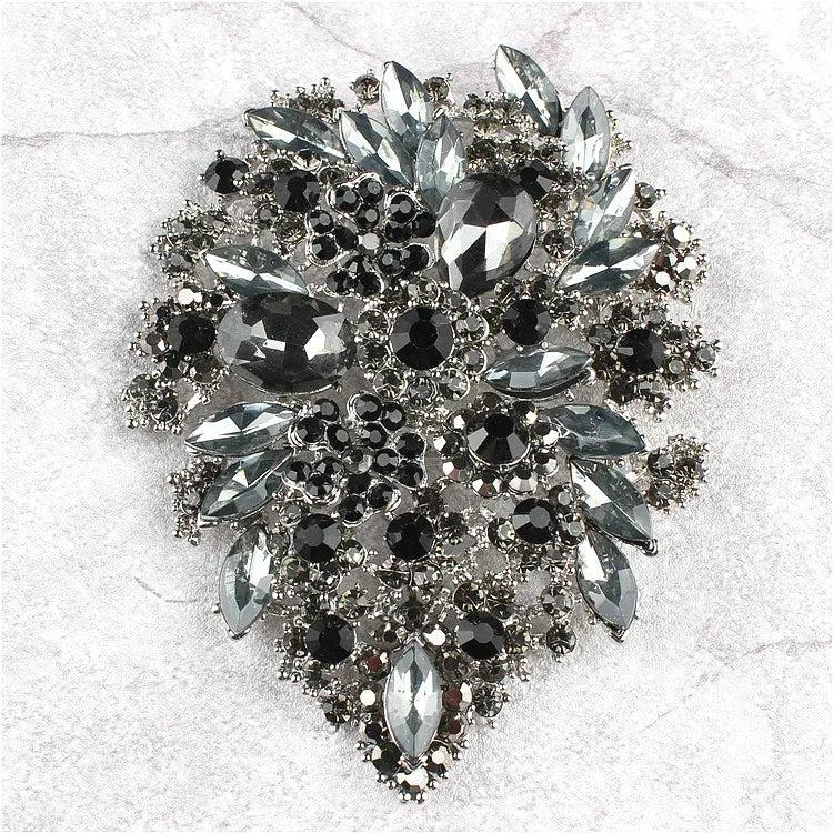Zircon Flower Brooch Pin Crystal Ornament