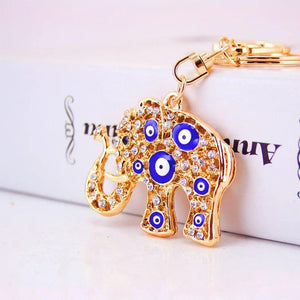 Evil Eye Elephant Key Chain Women's Bag Accessories Metal Pendant Key Ring