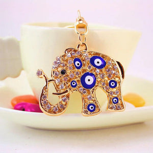 Evil Eye Elephant Key Chain Women's Bag Accessories Metal Pendant Key Ring