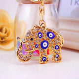 Evil Eye Elephant Key Chain Women's Bag Accessories Metal Pendant Key Ring