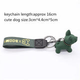 Red Pink Resin Bulldog Key Ring Unisex Bag Auto Decoration