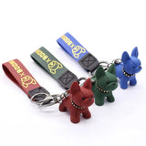 Red Pink Resin Bulldog Key Ring Unisex Bag Auto Decoration