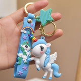 PVC Unicorn Doll Keychain Bag Car Key Ring Luggage Pendant
