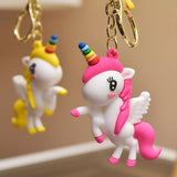 PVC Unicorn Doll Keychain Bag Car Key Ring Luggage Pendant