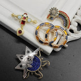 Retro Enamel Star Sky Rainbow Brooch Women Accessories