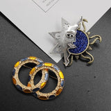 Retro Enamel Star Sky Rainbow Brooch Women Accessories