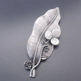 Vintage Simulated Pearl Flower Butterfly Brooch Pin