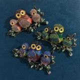 Muylinda Rhinestones Owl Brooch Pin Lucky Jewelry Animal Brooches Bird Pins