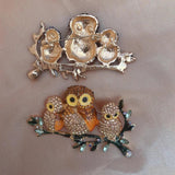 Muylinda Rhinestones Owl Brooch Pin Lucky Jewelry Animal Brooches Bird Pins