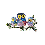 Muylinda Rhinestones Owl Brooch Pin Lucky Jewelry Animal Brooches Bird Pins