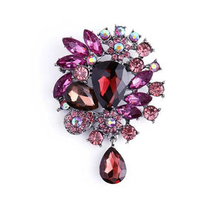 Muylinda Crystal Water-drop Brooches for Women Pendant Style Pins