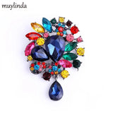 Muylinda Crystal Water-drop Brooches for Women Pendant Style Pins