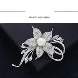 Creative Zircon Pearl Flower Brooch For Women Charm Gift