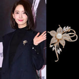 Creative Zircon Pearl Flower Brooch For Women Charm Gift