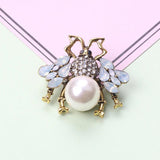 Pearl Bee Spider Insect Crystal Brooch Female Brooch Gift Male Accessories
