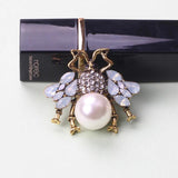 Pearl Bee Spider Insect Crystal Brooch Female Brooch Gift Male Accessories
