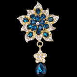 Red Crystal Brooch for Women Wedding Bridal Bouquet Flower Brooch Pins