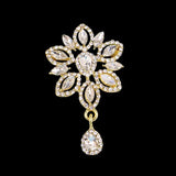 Red Crystal Brooch for Women Wedding Bridal Bouquet Flower Brooch Pins