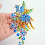Crystal Peacock Brooch Pin for Women
