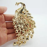 Crystal Peacock Brooch Pin for Women