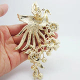 Crystal Peacock Brooch Pin for Women