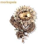 Big Crystal Sunflower Brooch Jewelry Women Banquet Clothes Pin