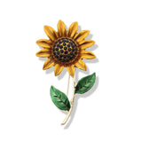 Big Crystal Sunflower Brooch Jewelry Women Banquet Clothes Pin